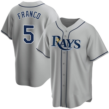 Gray Wander Franco Men's Tampa Bay Rays Road Jersey - Replica Big Tall