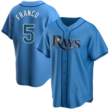 Light Blue Wander Franco Men's Tampa Bay Rays Alternate Jersey - Replica Big Tall