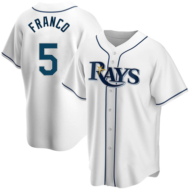 White Wander Franco Men's Tampa Bay Rays Home Jersey - Replica Big Tall
