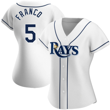 White Wander Franco Women's Tampa Bay Rays Home Jersey - Authentic Plus Size